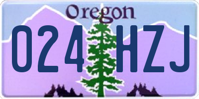 OR license plate 024HZJ