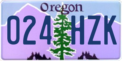 OR license plate 024HZK