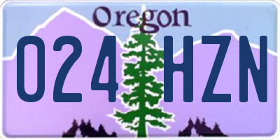 OR license plate 024HZN