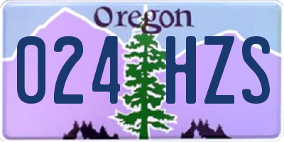 OR license plate 024HZS