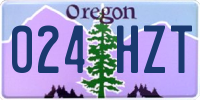 OR license plate 024HZT