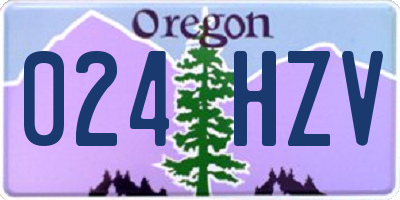 OR license plate 024HZV