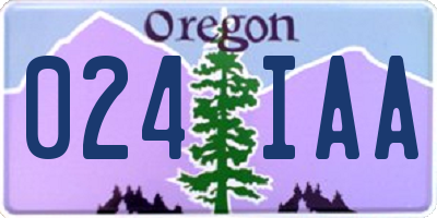 OR license plate 024IAA