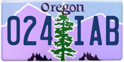 OR license plate 024IAB