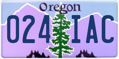 OR license plate 024IAC