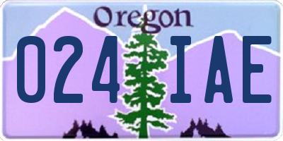 OR license plate 024IAE