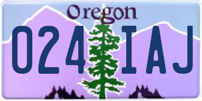 OR license plate 024IAJ