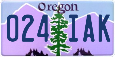 OR license plate 024IAK