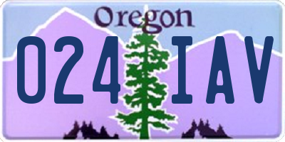 OR license plate 024IAV