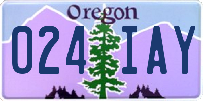OR license plate 024IAY
