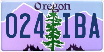 OR license plate 024IBA