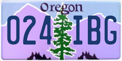 OR license plate 024IBG