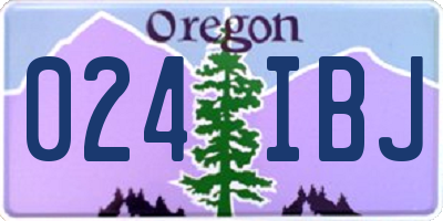 OR license plate 024IBJ