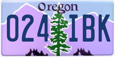 OR license plate 024IBK