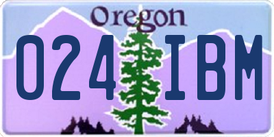 OR license plate 024IBM