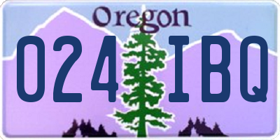 OR license plate 024IBQ