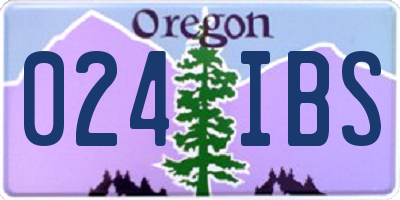 OR license plate 024IBS