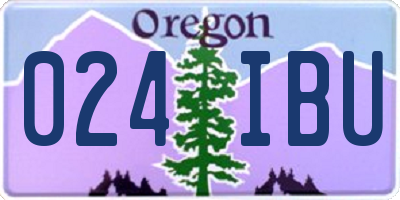 OR license plate 024IBU
