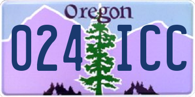 OR license plate 024ICC