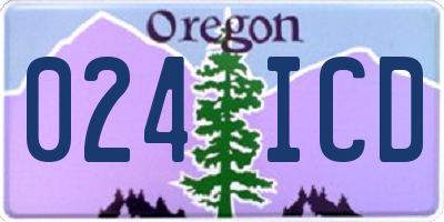 OR license plate 024ICD