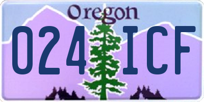 OR license plate 024ICF