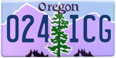 OR license plate 024ICG