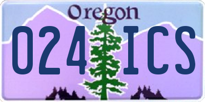 OR license plate 024ICS