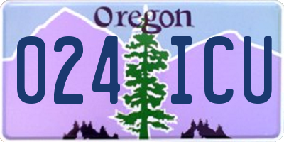 OR license plate 024ICU