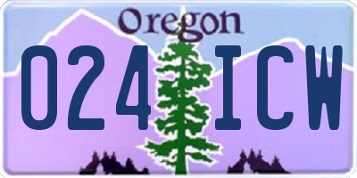 OR license plate 024ICW