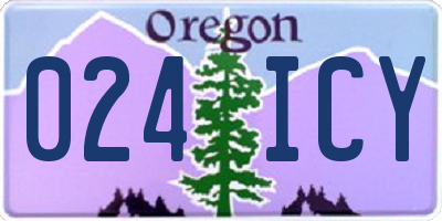 OR license plate 024ICY