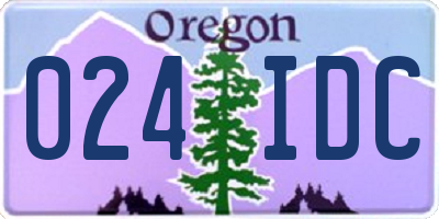 OR license plate 024IDC