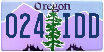 OR license plate 024IDD