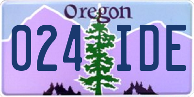 OR license plate 024IDE