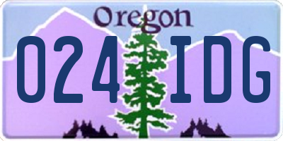OR license plate 024IDG