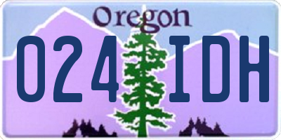 OR license plate 024IDH