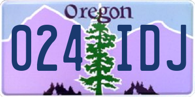 OR license plate 024IDJ