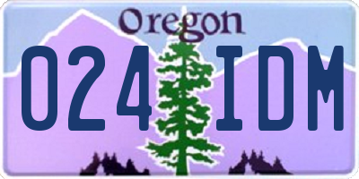 OR license plate 024IDM