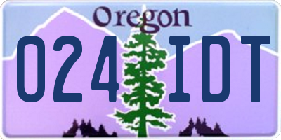 OR license plate 024IDT