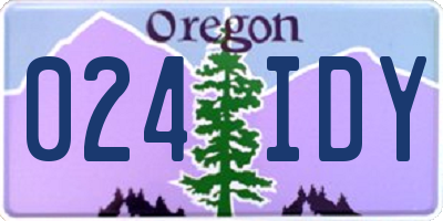 OR license plate 024IDY