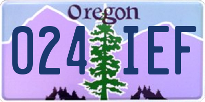 OR license plate 024IEF