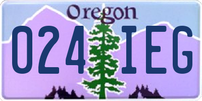 OR license plate 024IEG