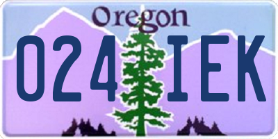 OR license plate 024IEK