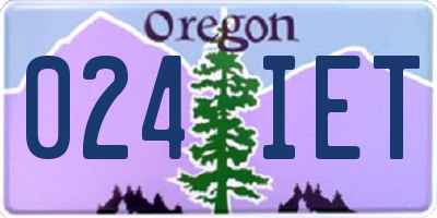 OR license plate 024IET