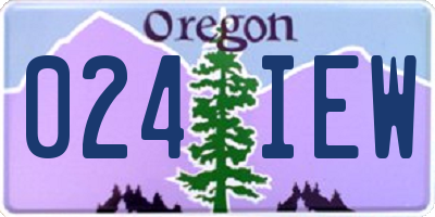 OR license plate 024IEW