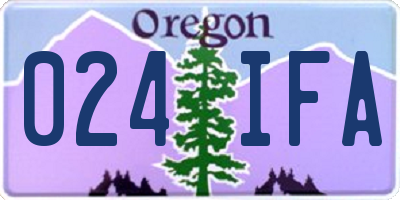 OR license plate 024IFA