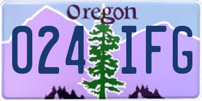 OR license plate 024IFG