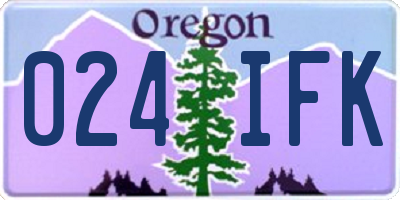 OR license plate 024IFK