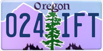 OR license plate 024IFT
