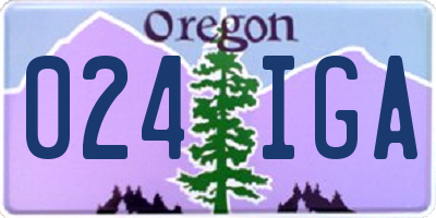 OR license plate 024IGA