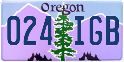 OR license plate 024IGB
